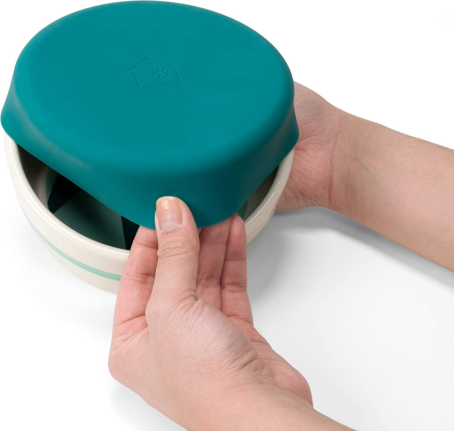 Green "Chroma" Duo Bowl, Small | Dishwasher Safe, Easy to Clean Dog Bowl with Anti-Skid Lid | Dual Functionality Bowl for Dogs for Storage or Travel